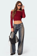 Lili fold over knit top