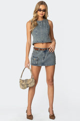 Quinlan Open Back Denim Top