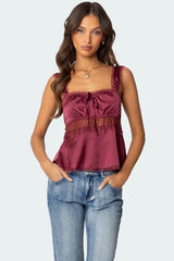 Loryn Lacey Satin Effect Top