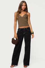 Nora Buttons V Neck Tank Top