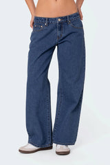 Petite Raelynn Washed Low Rise Baggy Jeans
