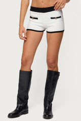 Mara Contrast Textured Knit Shorts