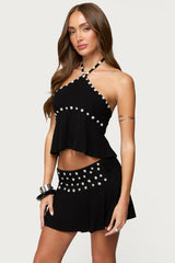 Kayce Button Halter Top