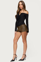 Kezya Draped Off Shoulder Top