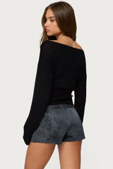 Tezi Boat Neck Light Knit Top