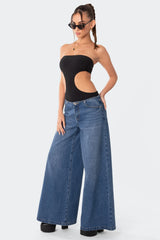 Vivie Ribbed Cut Out Bodysuit