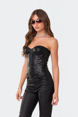 Aniyah Faux Leather Corset
