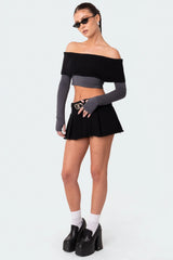 Alma Off Shoulder Half Knit Top