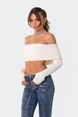Astrea Fold Over Cropped Sweater