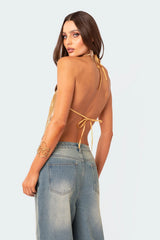 Forever Chainmail Open Back Top