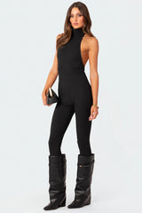 Aero Ribbed Open Back Jumpsuit