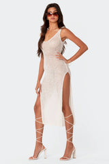 Nevea Open-Back Knitted Midi Dress