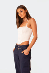 Nara Satin Effect Lace Up Corset