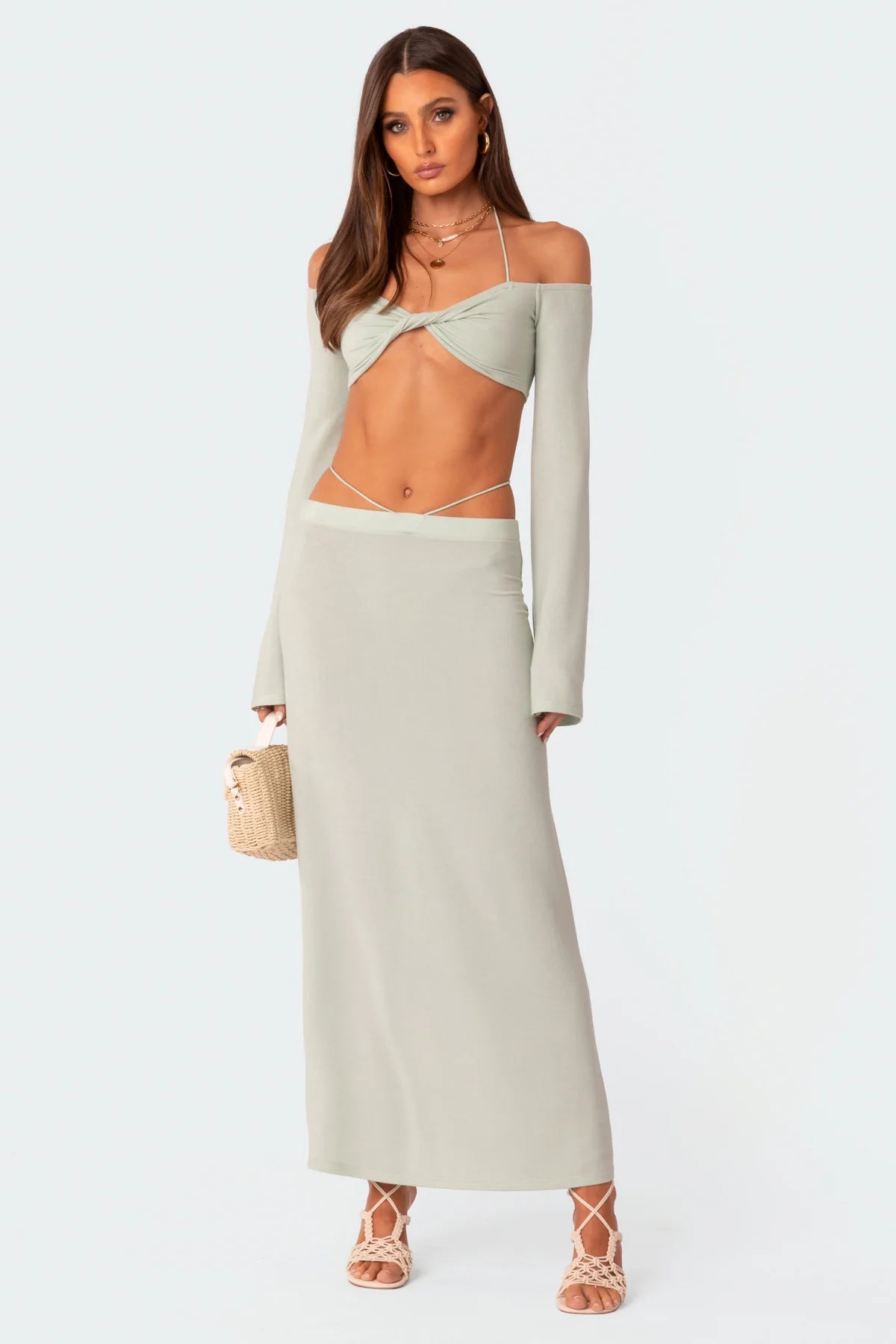 Celeste Low Rise Strap Maxi Skirt