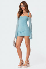 Ariel Off Shoulder Mesh Mini Dress